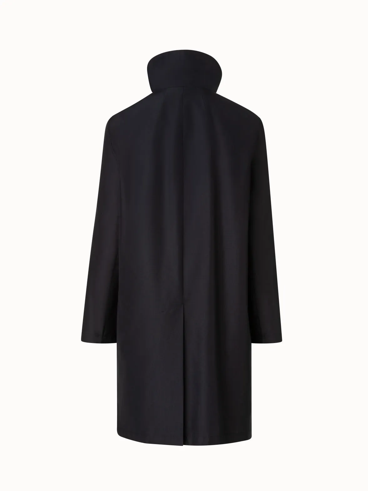 Double-Layered Wool Coat with Detachable Silk Layer