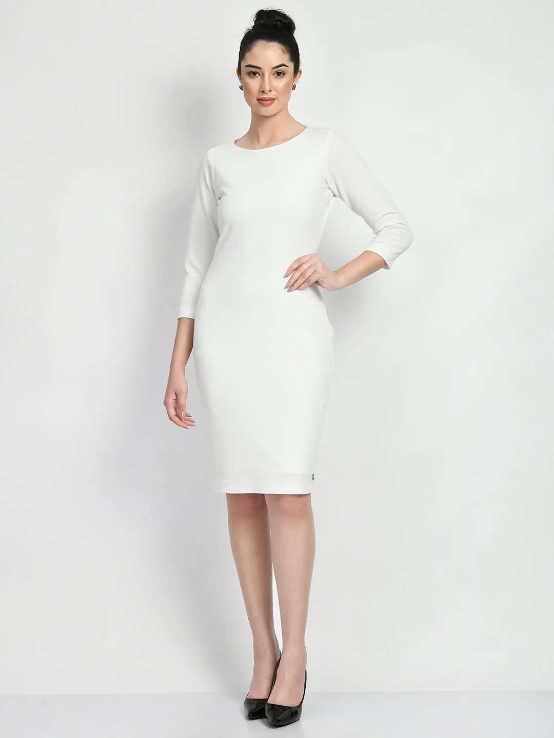 Exude Boldness Bodycon Dress (White)