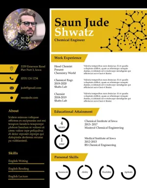 Free Chemical Engineer Resume CV Template in Indesign Format