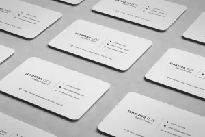 Free Rounded Professional Business Card PSD Mockup