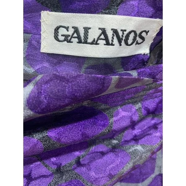 GALANOS 80's Purple Giraffe Skirt | Size S