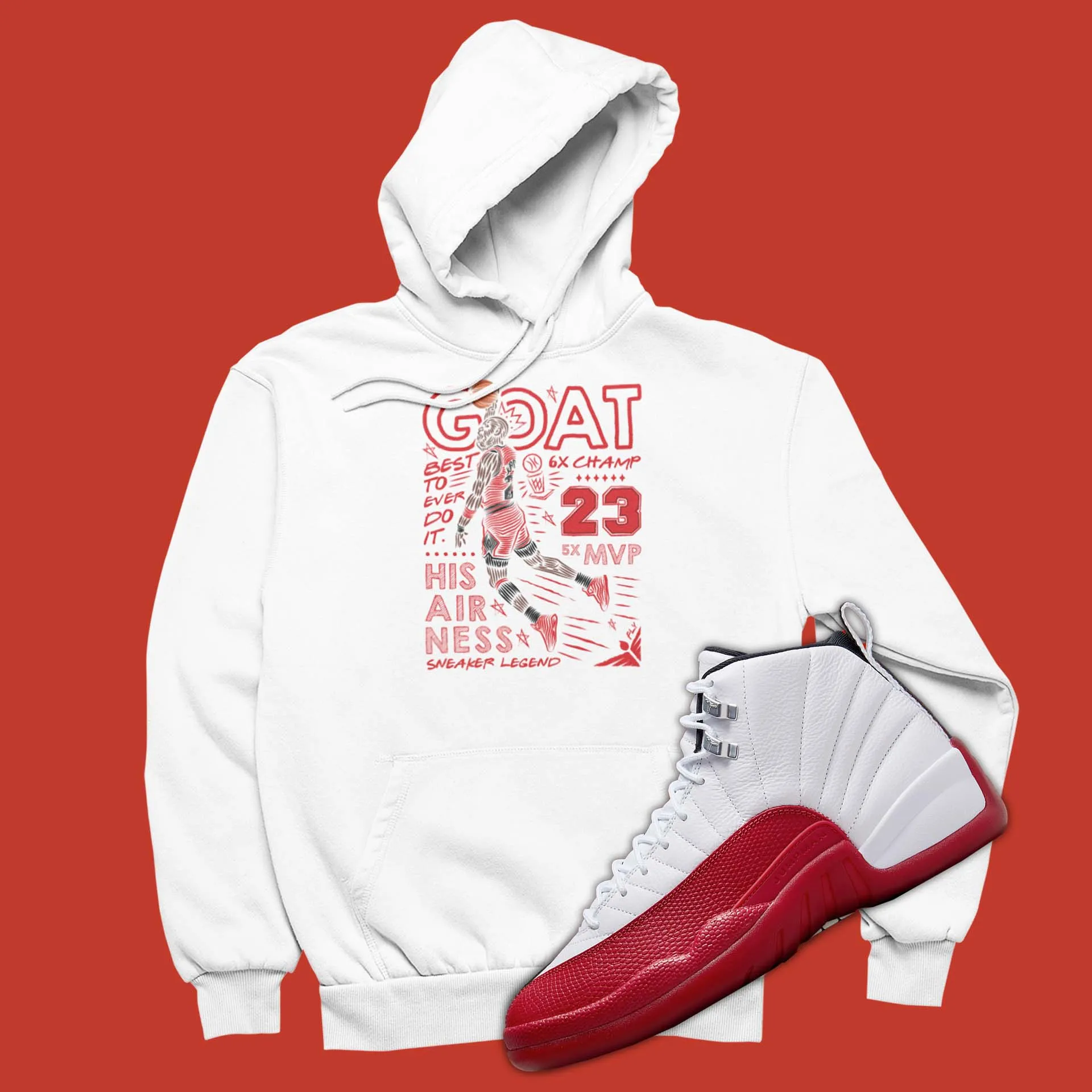 GOAT Hoodie To Match Air Jordan 12 Cherry