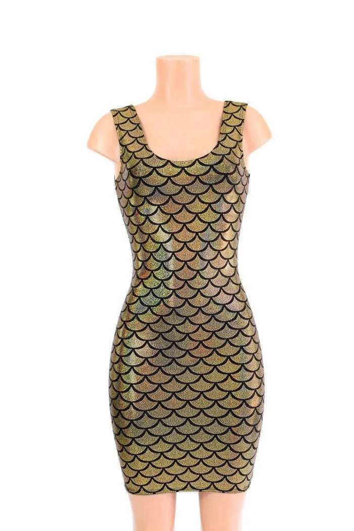 Gold Mermaid Bodycon Tank Dress