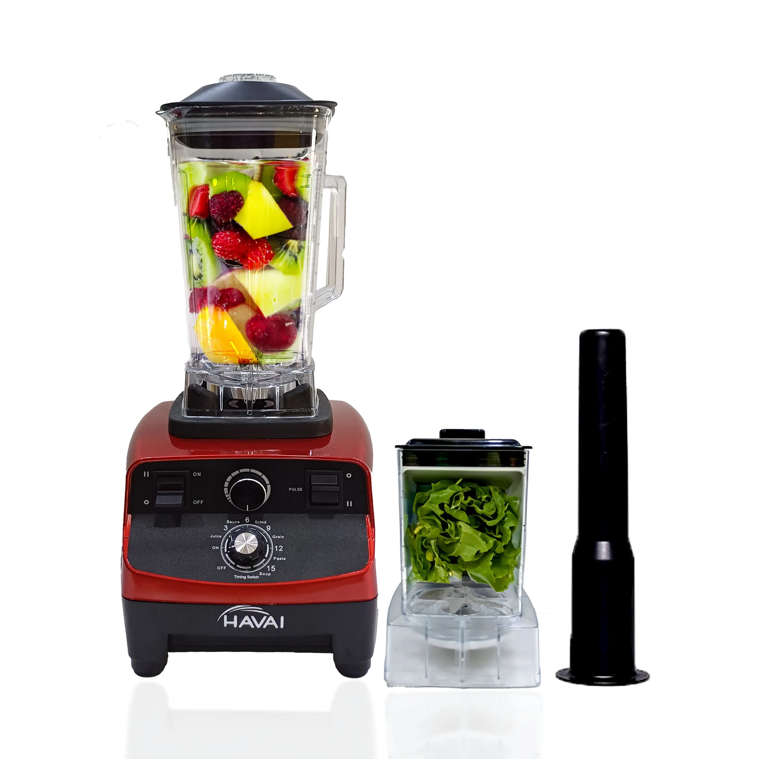 HAVAI Professional Heavy Duty Blender/Grinder/Mixer, 1200W, 2L & 600ml Small Grinding Jar, Crush Ice - Make Shakes, Grind Spices and Smoothies (RED)