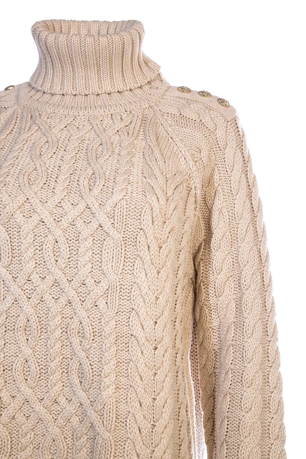 Holland Cooper Greenwich Chunky Cable Ladies Knitwear in Oatmeal