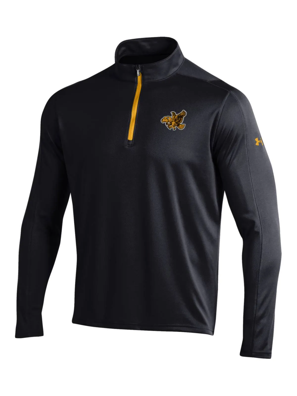 Iowa Hawkeyes Under Armour Black Golf Loose 1/4 Zip Long Sleeve Pullover