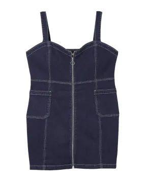 Judson Front Zip Dress | Dark Wash