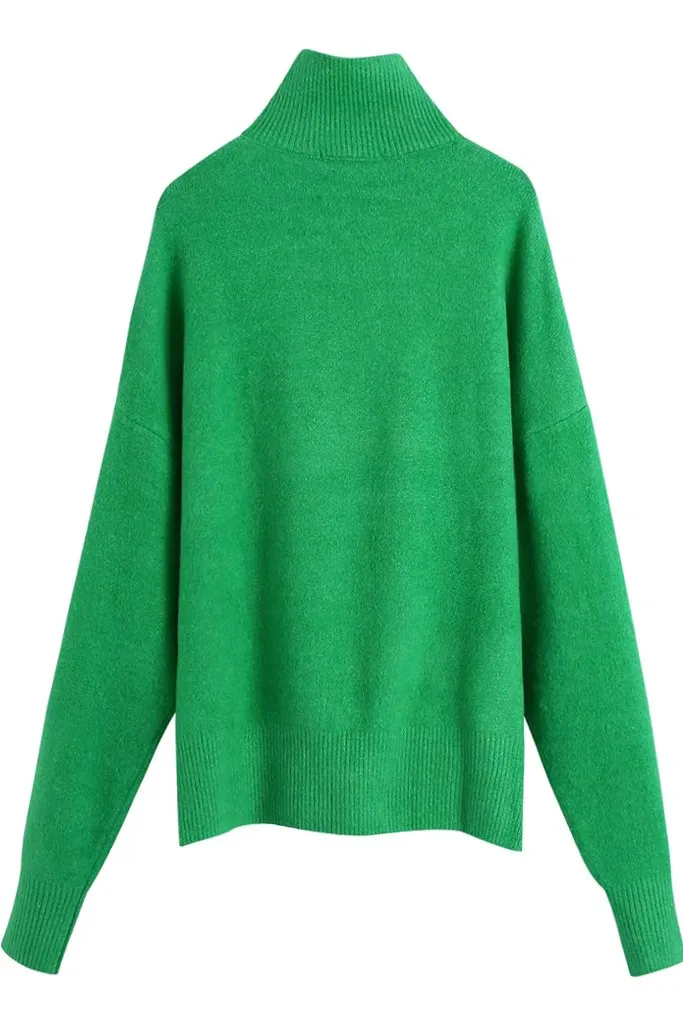 Kallie Emerald Green Turtleneck Sweater