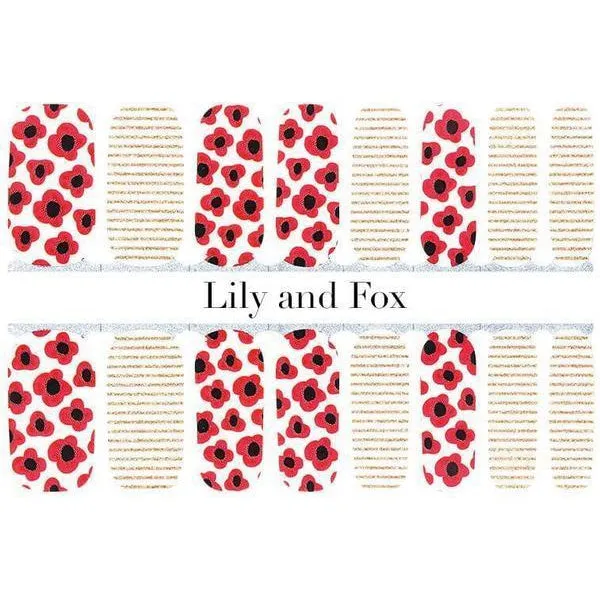 Lily and Fox - Nail Wrap - Poppy Party