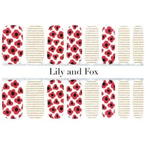 Lily and Fox - Nail Wrap - Poppy Party