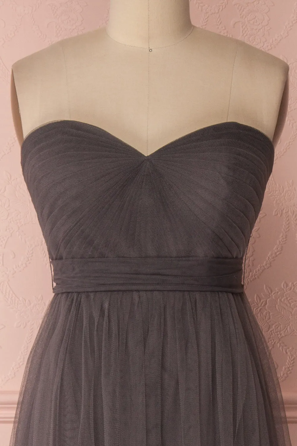 Linaya Charcoal | Bustier Empire Gown