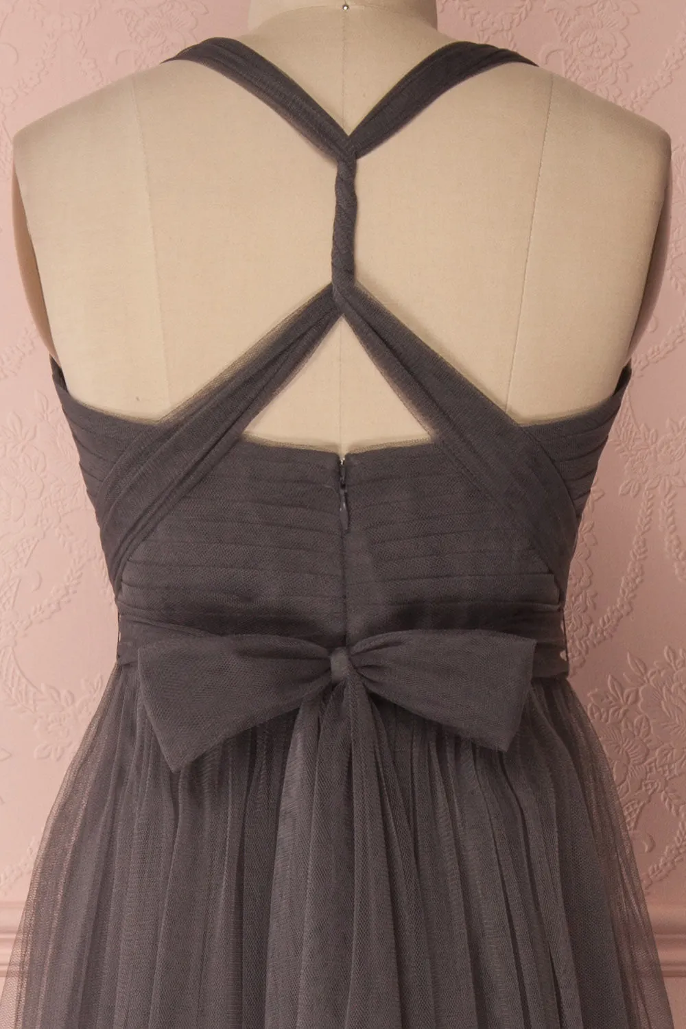 Linaya Charcoal | Bustier Empire Gown