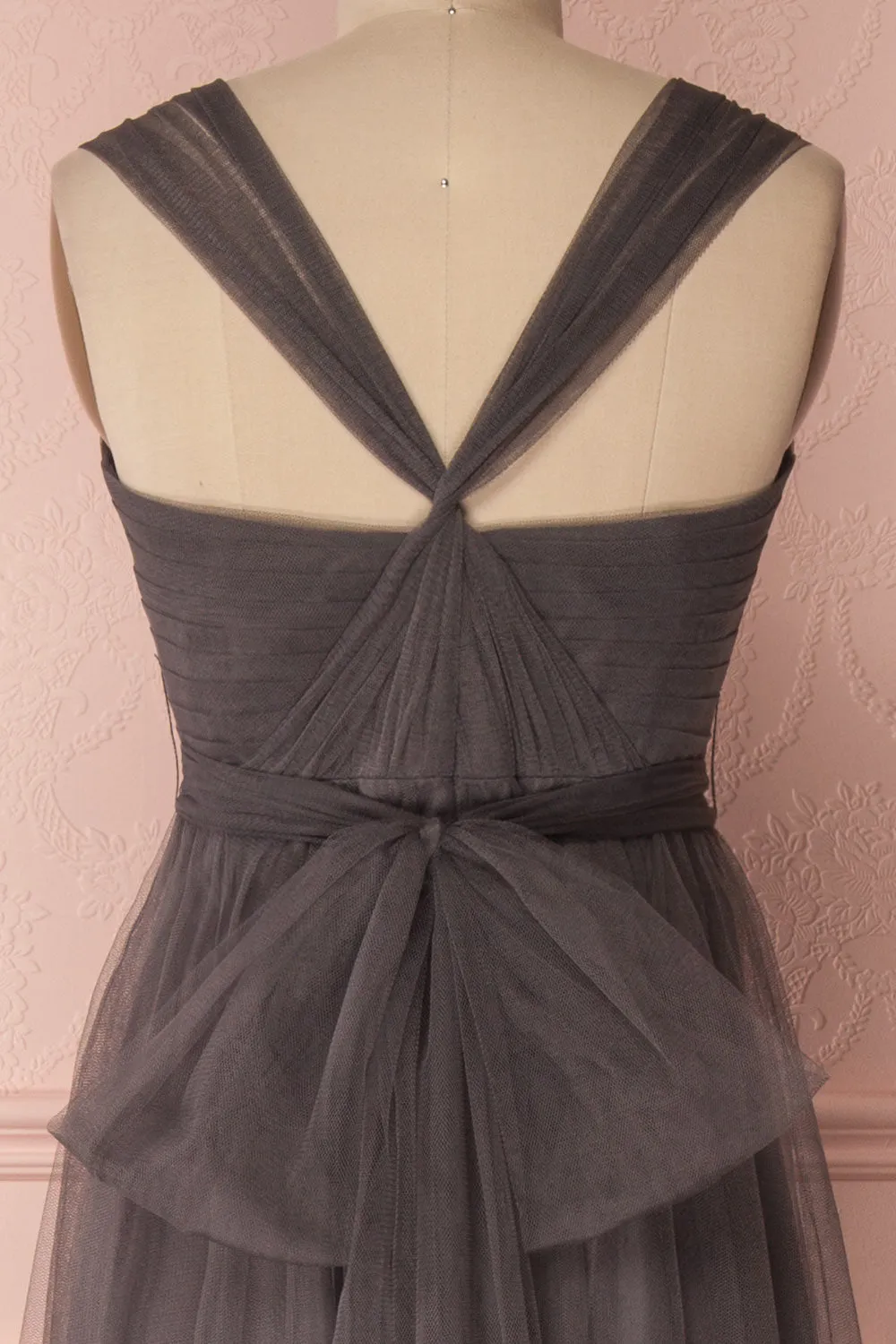 Linaya Charcoal | Bustier Empire Gown