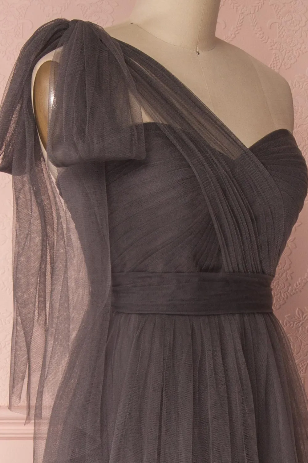 Linaya Charcoal | Bustier Empire Gown