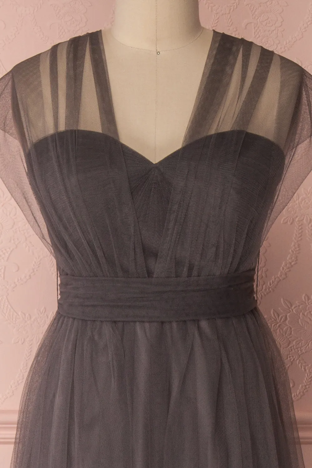 Linaya Charcoal | Bustier Empire Gown