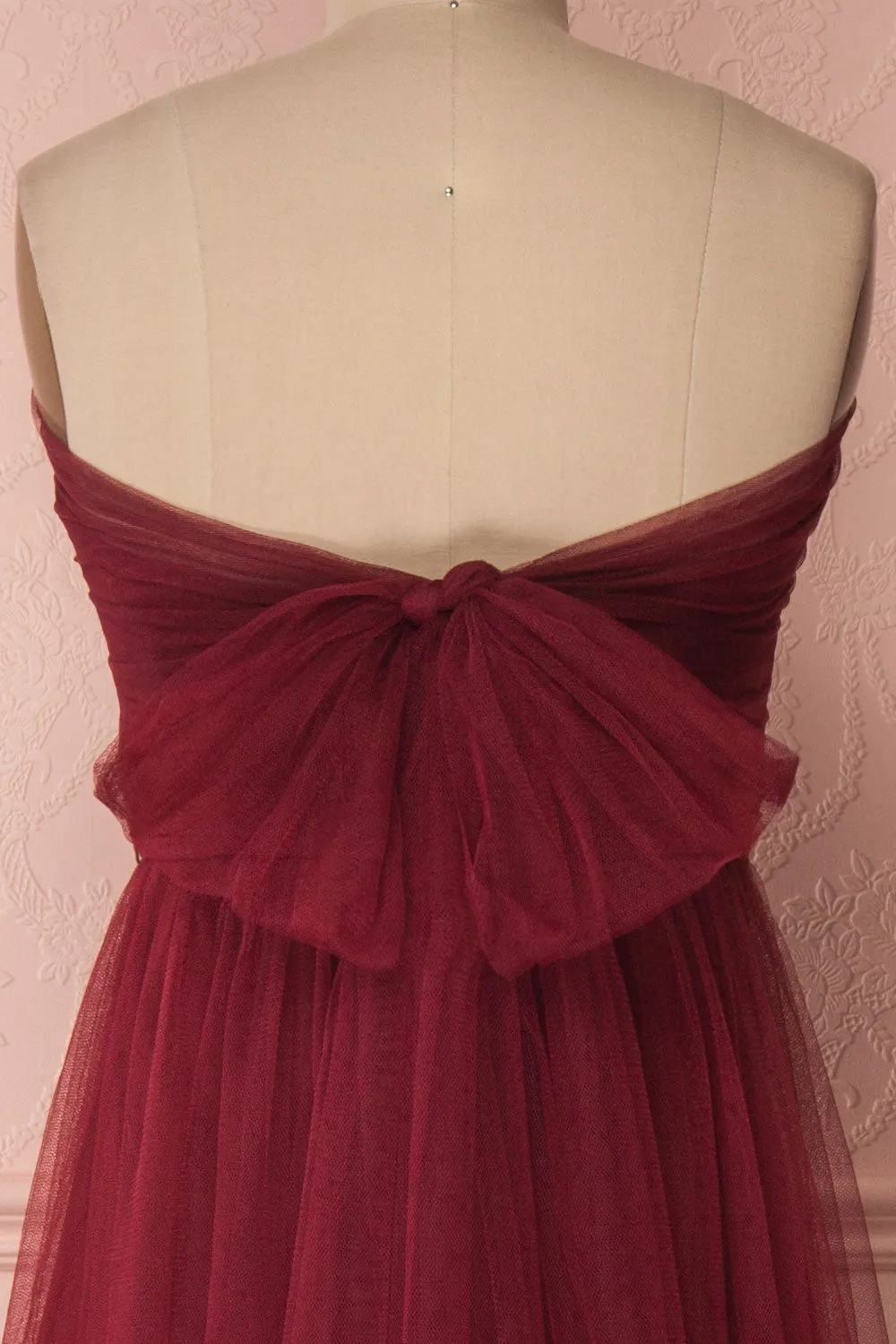 Linaya Deep Red | Tulle Polymorphous Dress