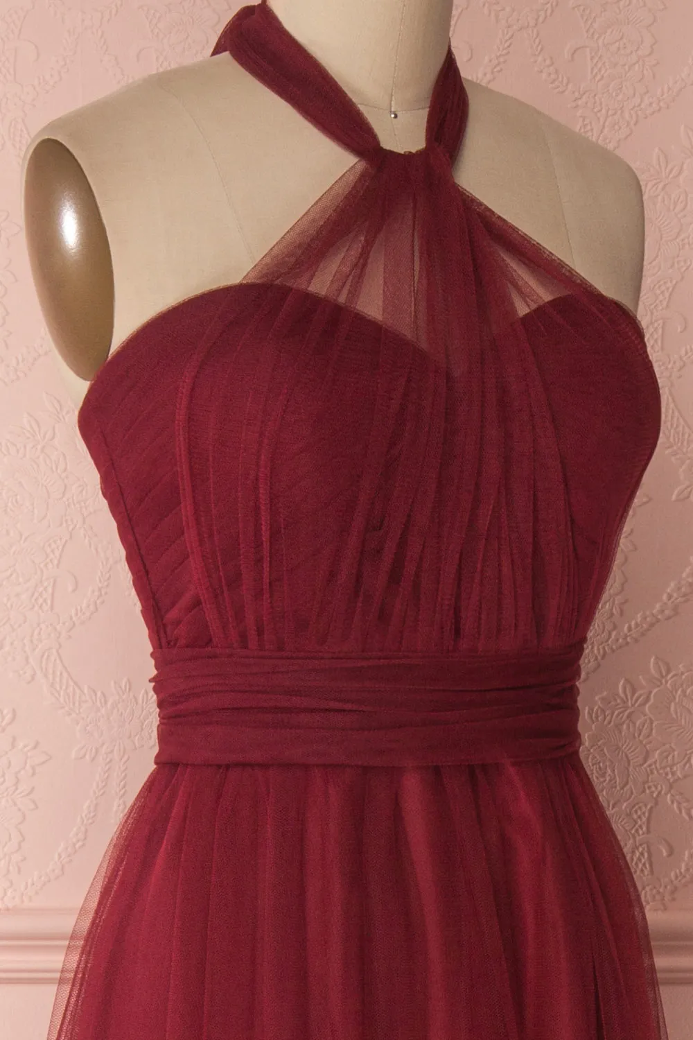 Linaya Deep Red | Tulle Polymorphous Dress