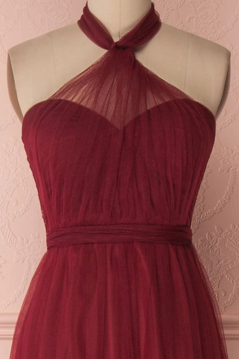 Linaya Deep Red | Tulle Polymorphous Dress