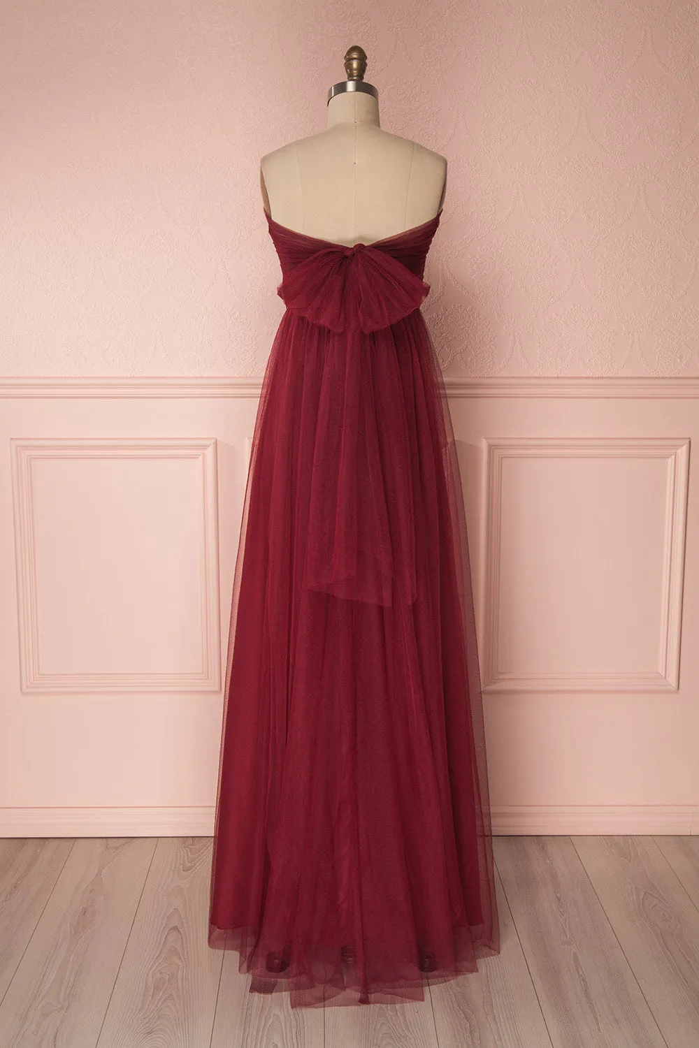 Linaya Deep Red | Tulle Polymorphous Dress