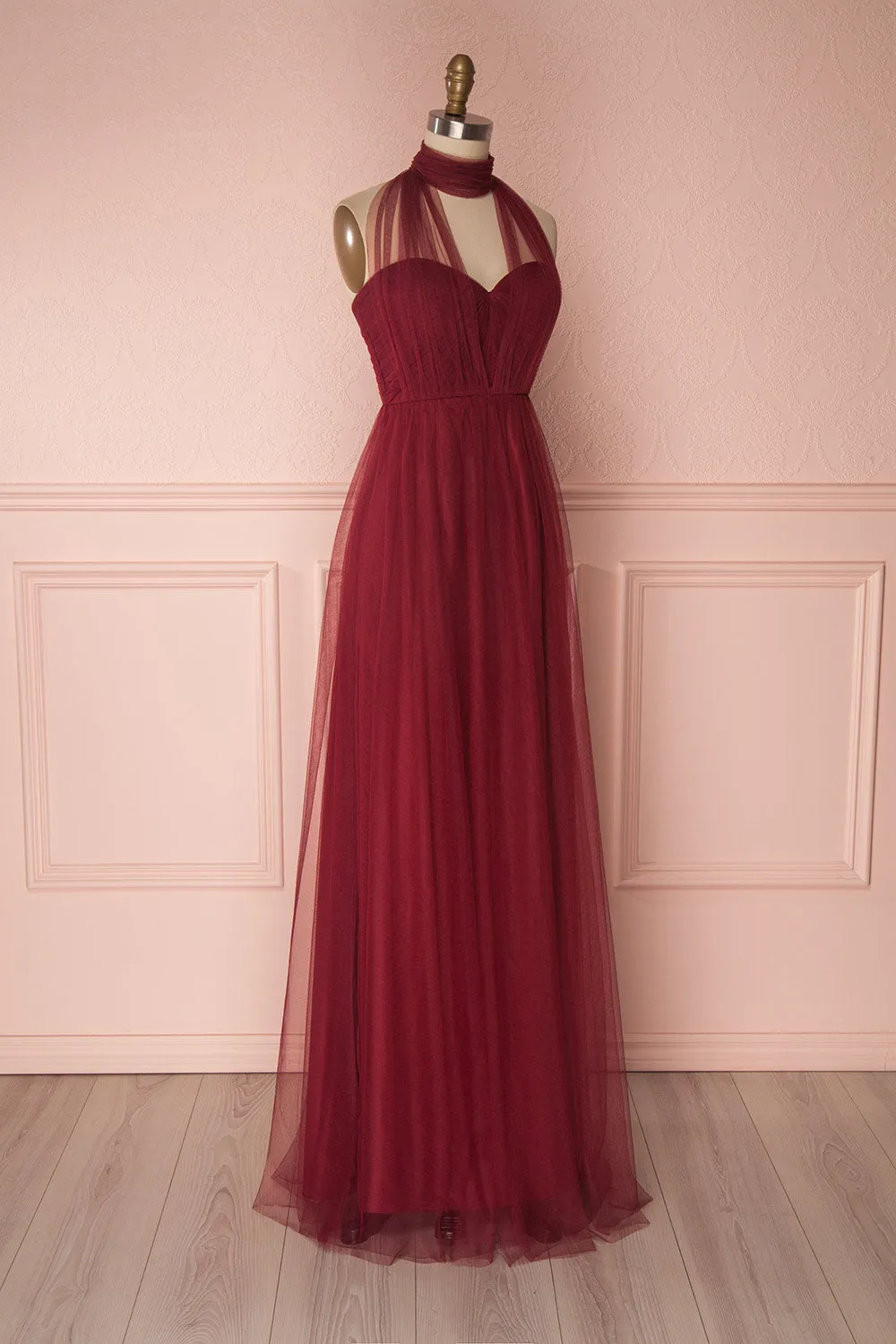 Linaya Deep Red | Tulle Polymorphous Dress