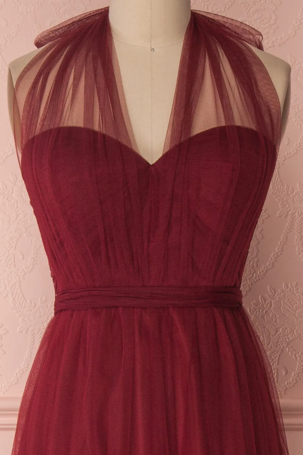 Linaya Deep Red | Tulle Polymorphous Dress