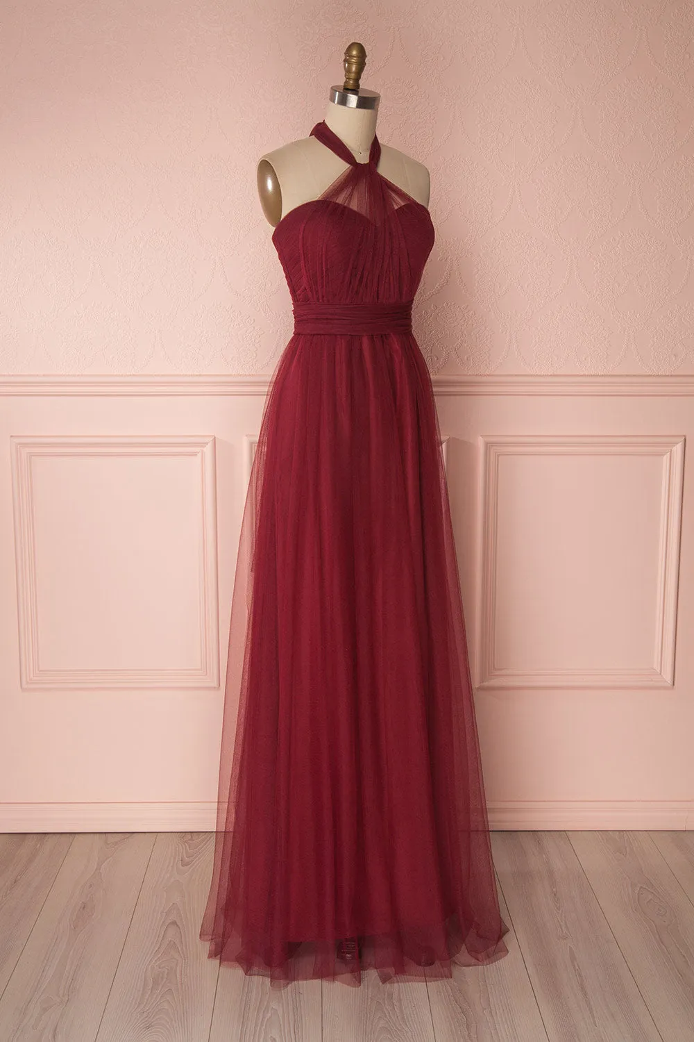 Linaya Deep Red | Tulle Polymorphous Dress