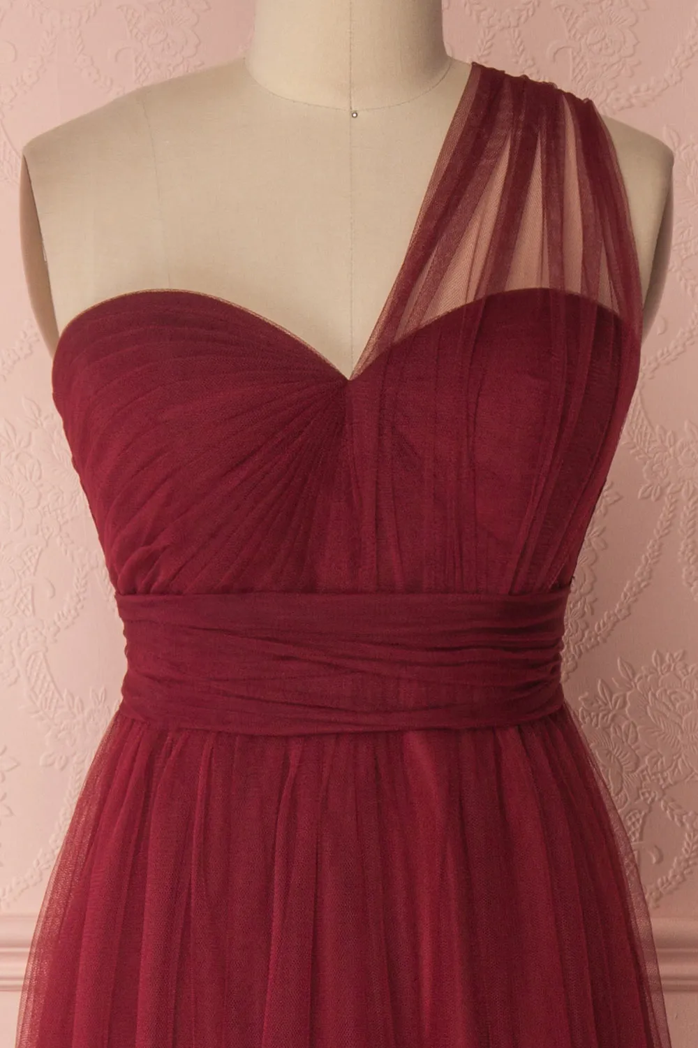 Linaya Deep Red | Tulle Polymorphous Dress