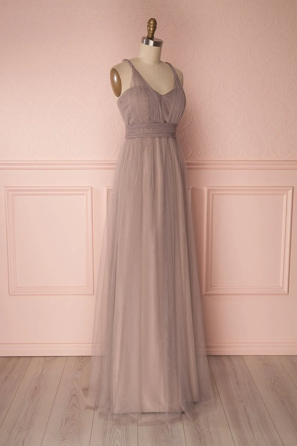 Linaya Sand | Taupe Bustier Gown