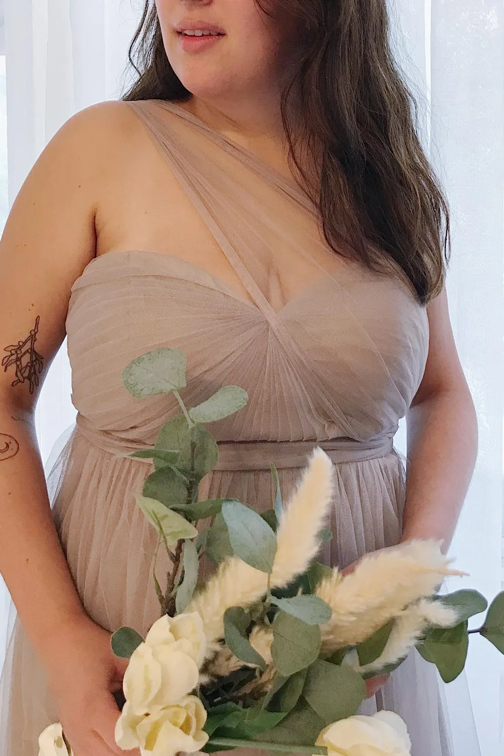 Linaya Sand | Taupe Bustier Gown