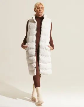 Longline Padded Gilet - Stone