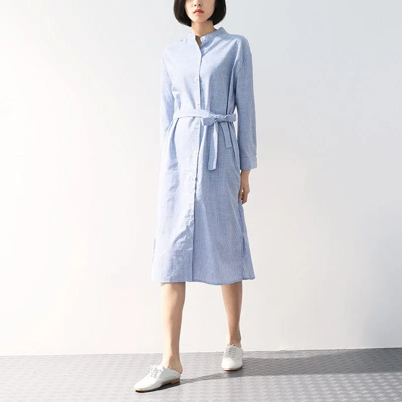 Loose Windbreaker Collar Shirt Dress