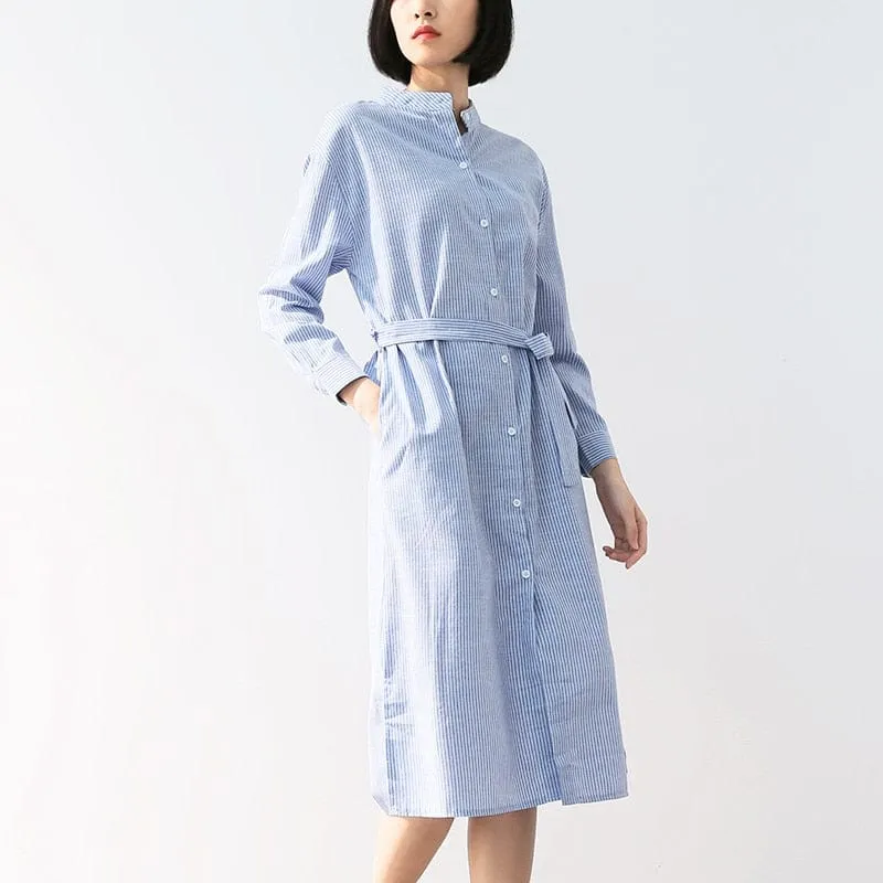 Loose Windbreaker Collar Shirt Dress