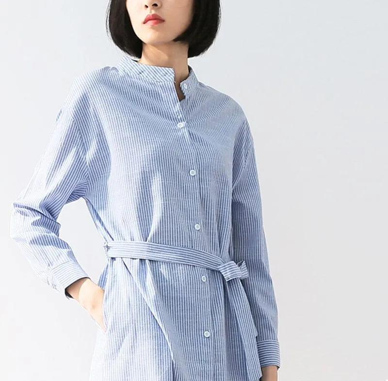 Loose Windbreaker Collar Shirt Dress