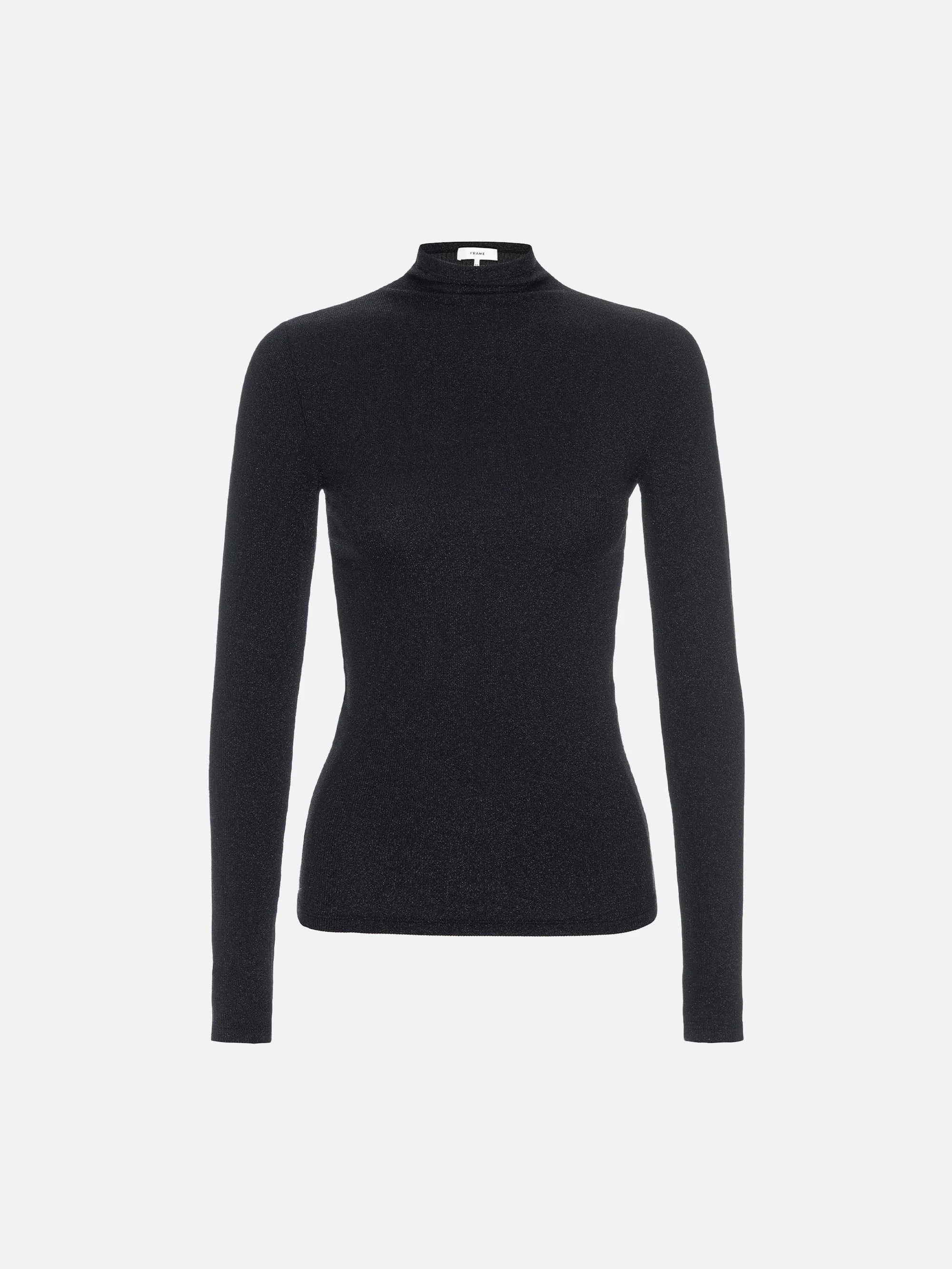 Lurex Turtleneck Top -- Black