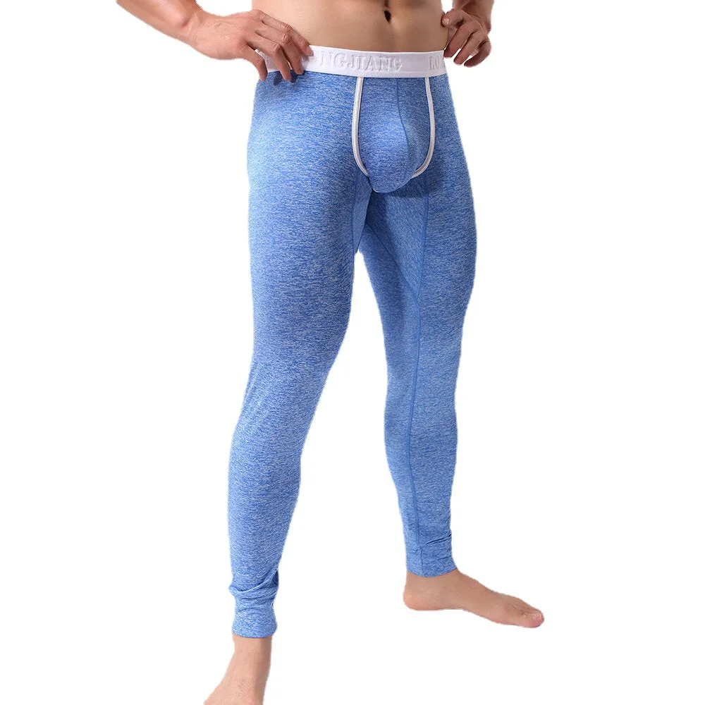 Men Thermal Tights Elastic U Convex Pouch Sleepwear Fitness Long Johns