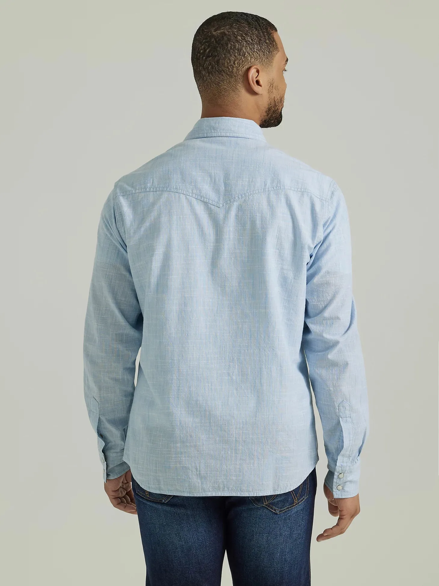 Men's Wrangler Retro Baby Blue Snap Shirt