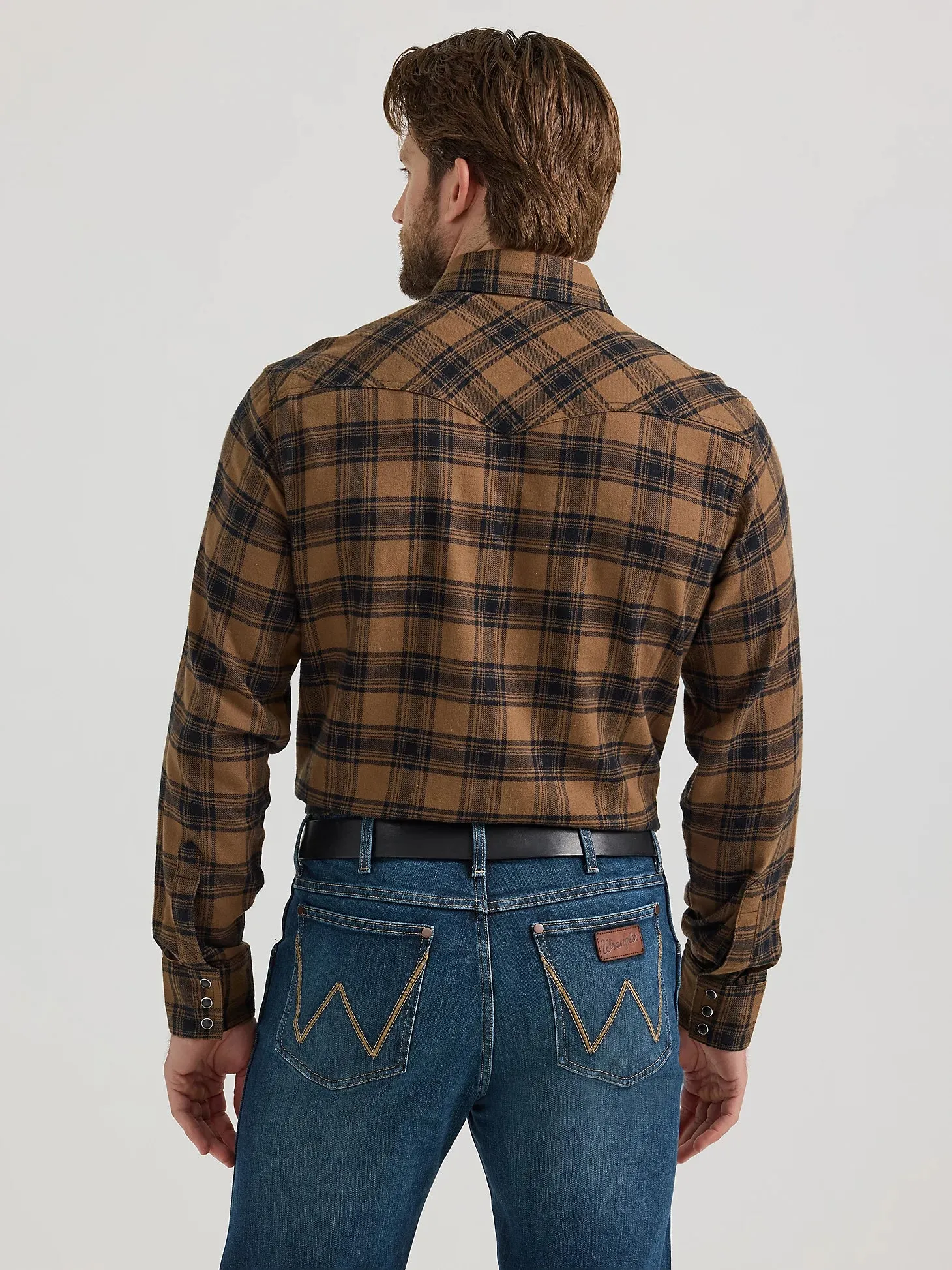 Men's Wrangler Retro Brown/Black Flannel Shirt