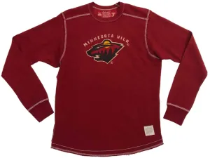 Minnesota Wild Retro Brand Red Soft Comfortable Long Sleeve Vintage T-Shirt