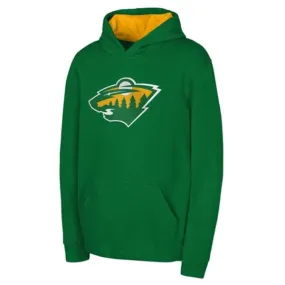 Minnesota Wild Youth Reverse Retro Logo Pullover Hoodie