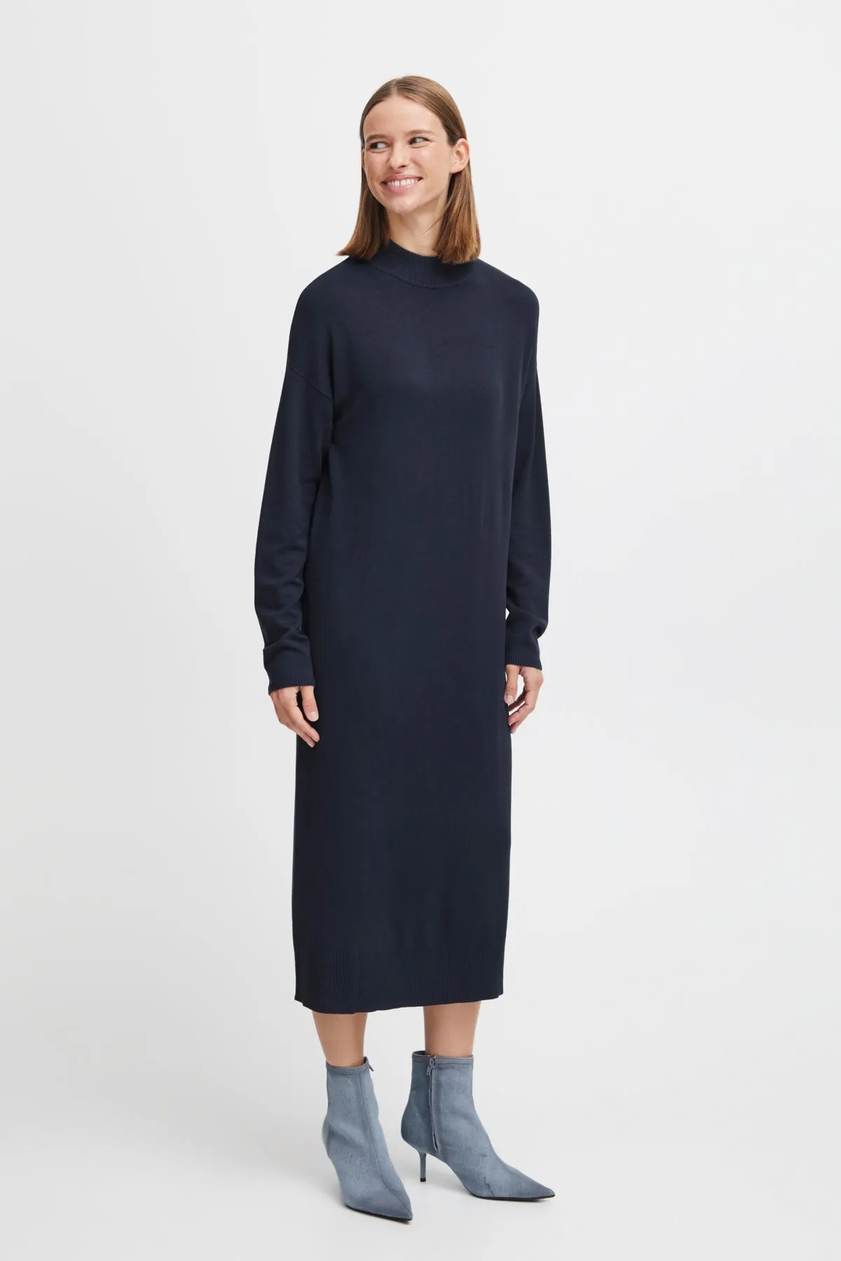 Morla Turtleneck Dress - Navy Blazer