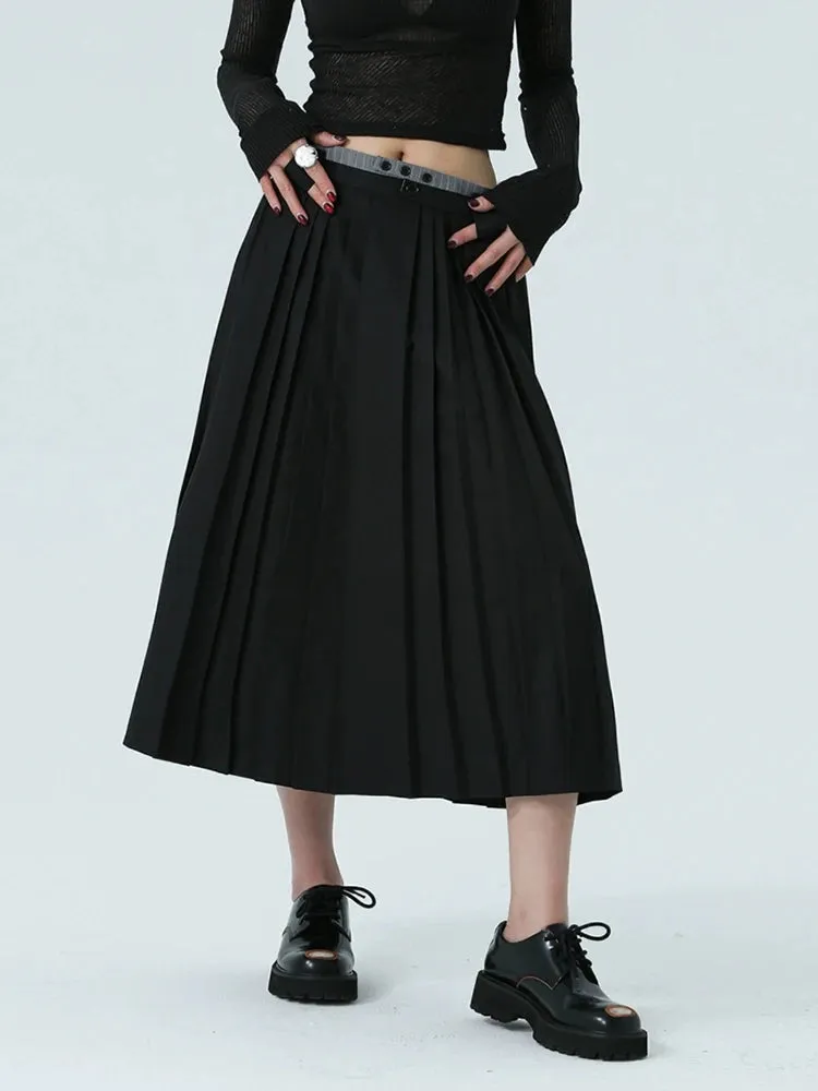 Nandeen Pleated A-line Skirt