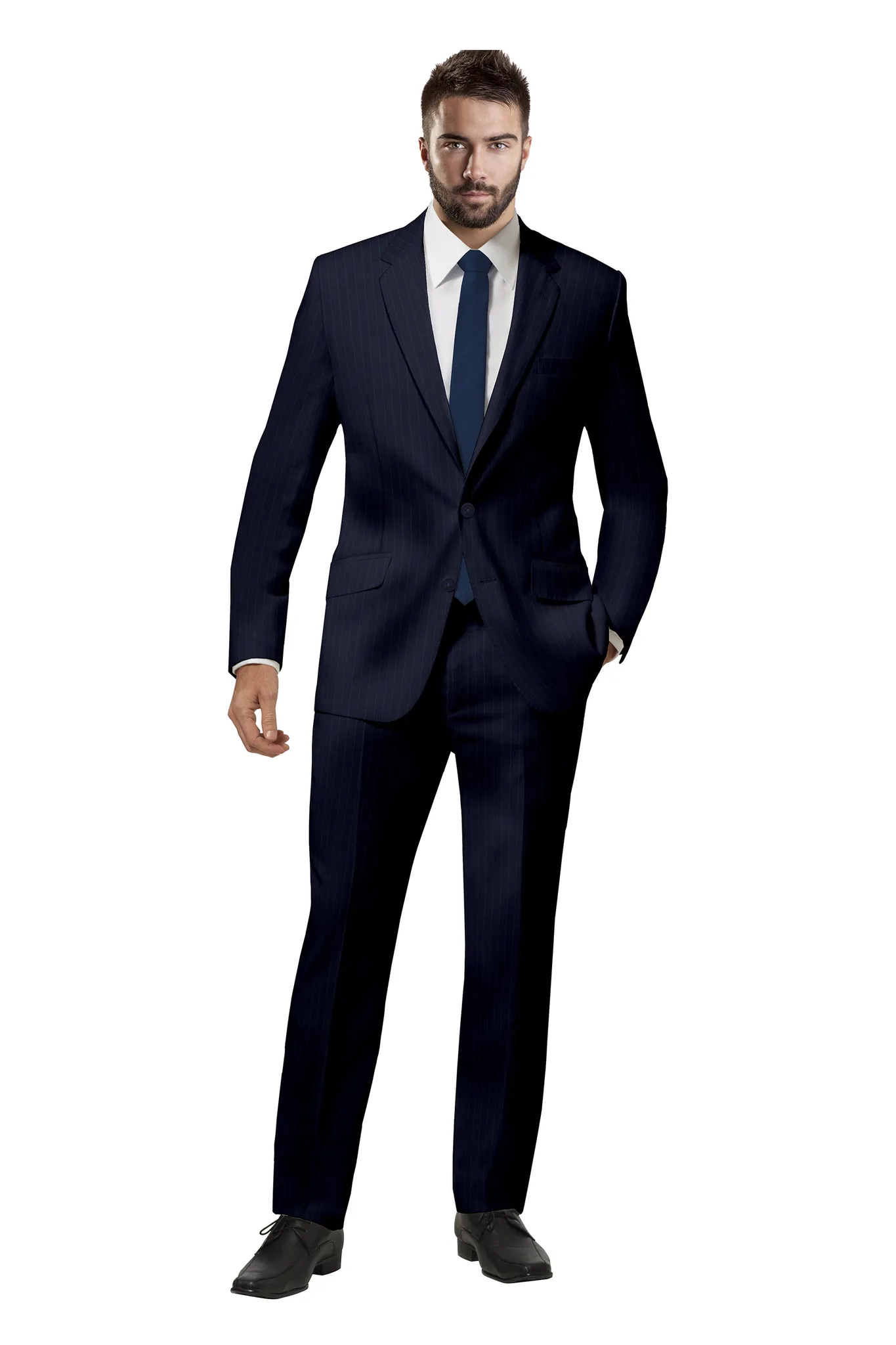 Navy Pin Stripe Suit