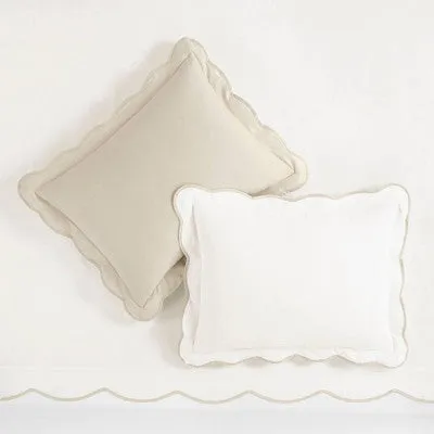 New - 3pc King Coastal Chic Scallop Edge Duvet Set Neutral/White - Lush Décor