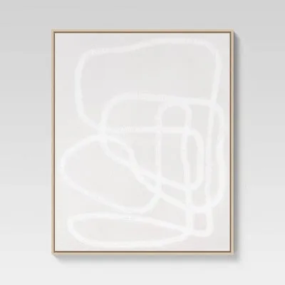 New - (Set of 2) 24" x 30" Line Drawing Wall Canvases Gray/White - Threshold