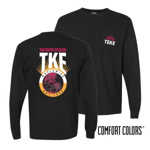 New! TKE Comfort Colors Retro Worldwide Long Sleeve Tee