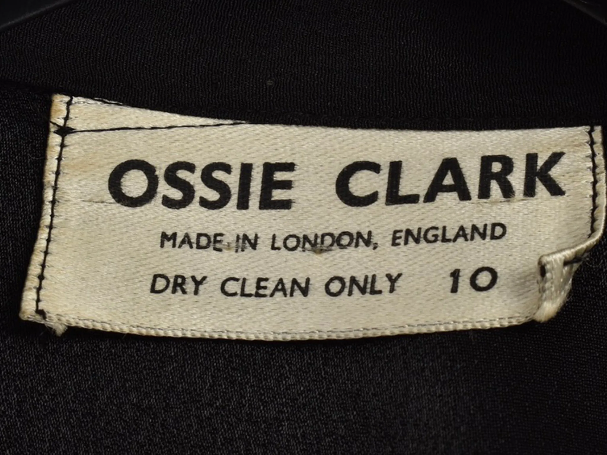 OSSIE CLARK 1960s black maxi dress M