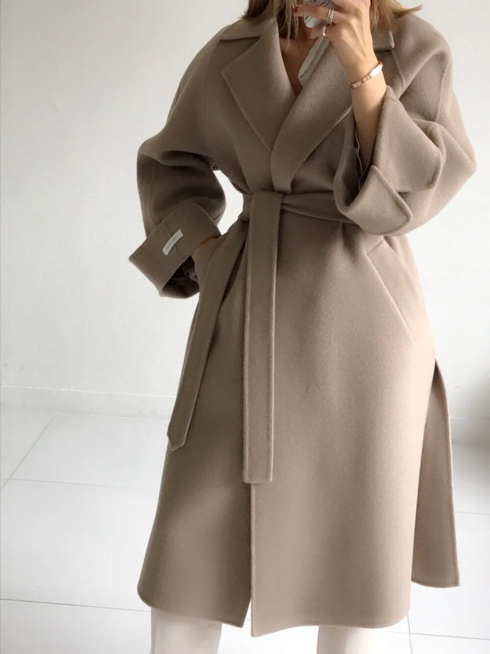 Oversized Wool Handmade Long Coat (3 Colors)