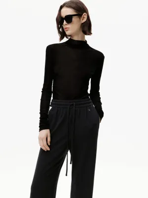 Pleated Detail Turtleneck Top