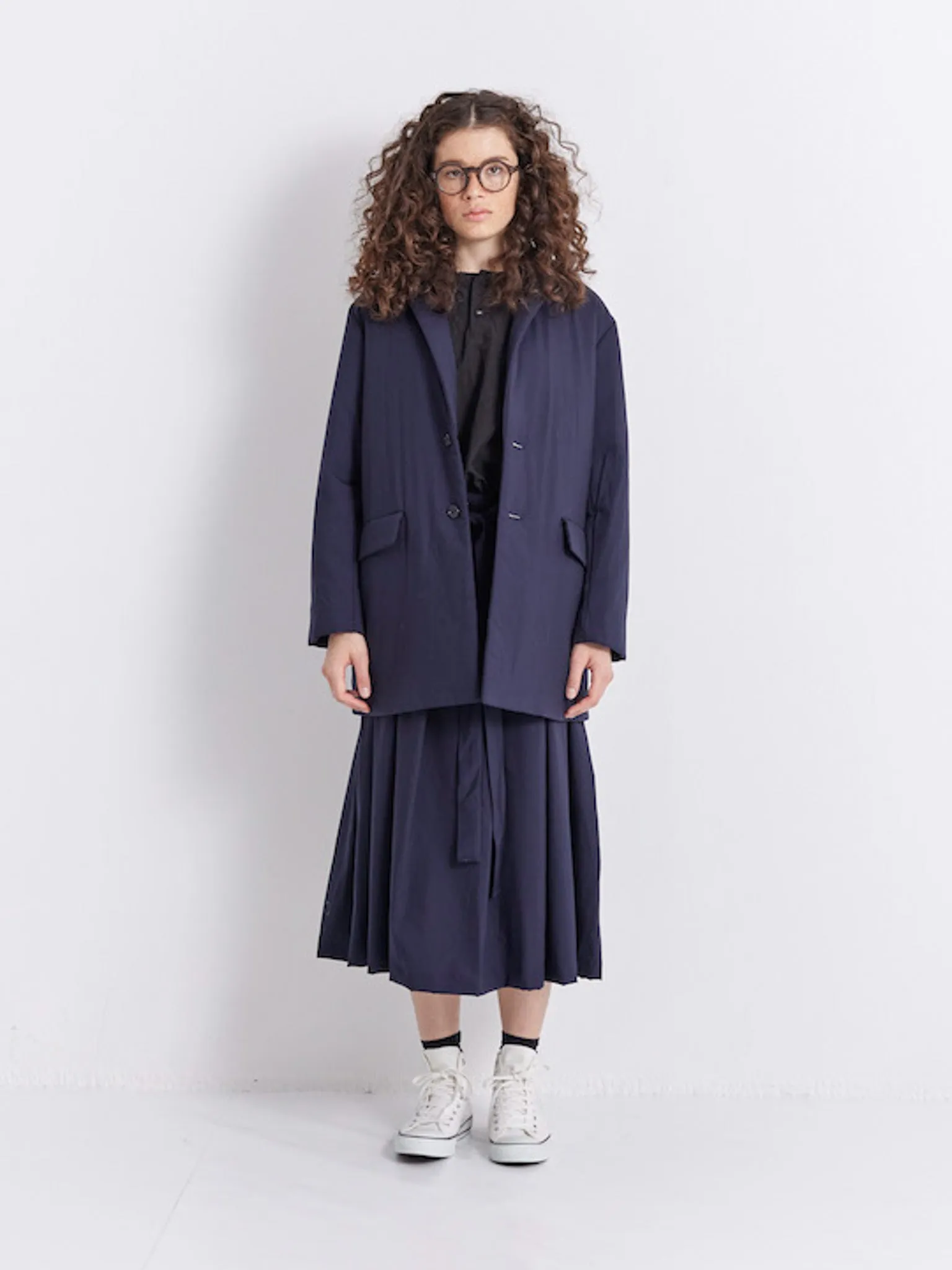 Pleated Skirt - Navy