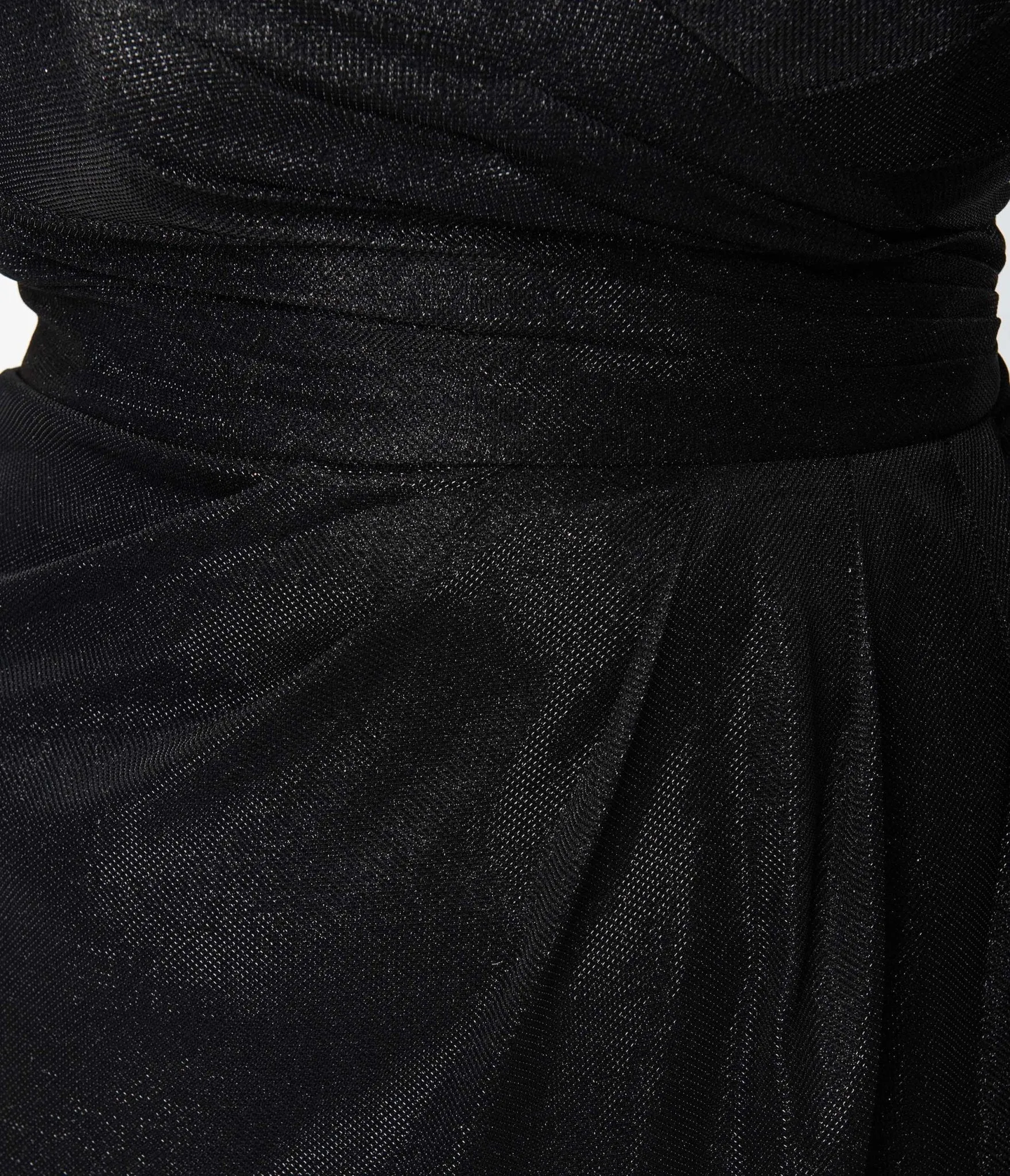 Plus Size Elegant Black Shimmer Off The Shoulder Dress